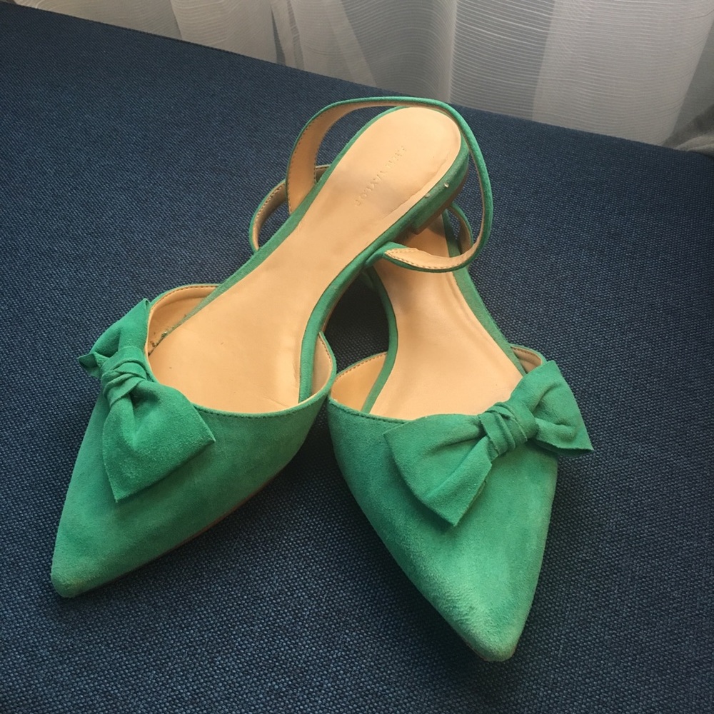Ann Taylor Suede Green Flats